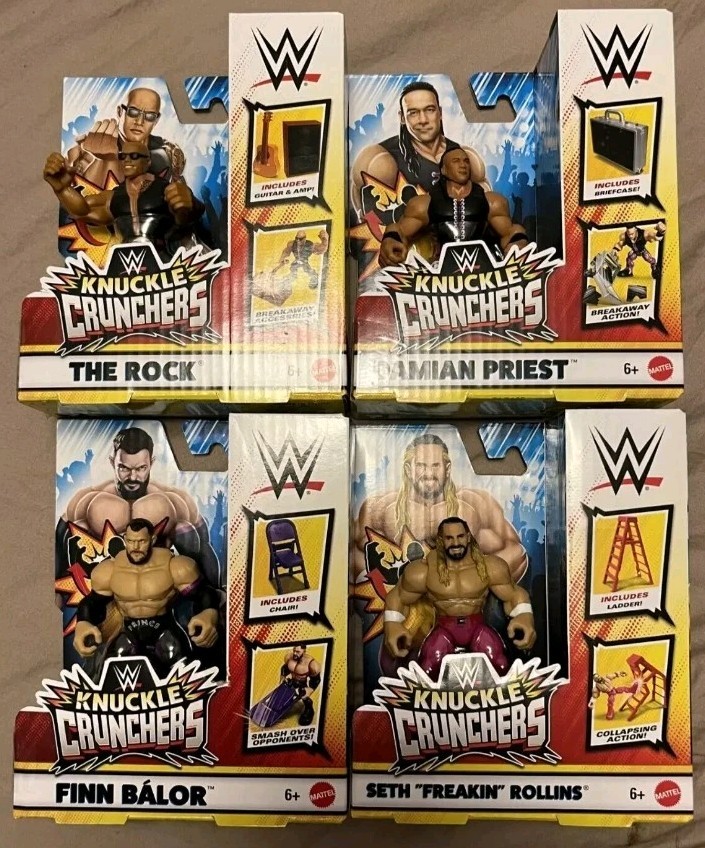 スポーツ選手 wwe series4 WWE Knuckle Crunchers Series 4 Full Set Priest, Balor, Rollins