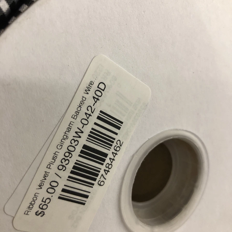 Reliant Apple Green Velvet Blue Gingham Double sided Wired Ribbon 2.5" Wide - Image 2 of 3