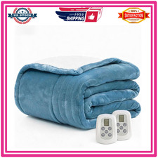Queen Size Heated Blanket 84x90 Dual Control 10 Heat Levels Overheat Protection