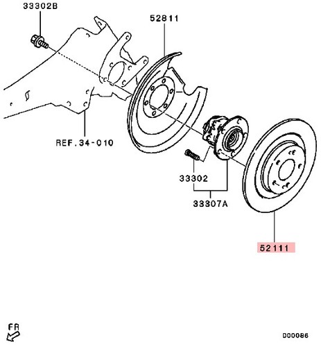 Rear Brake Disc 302mm Solid for Mitsubishi DELICA D5 CV5W 2.4 - Picture 2 of 6