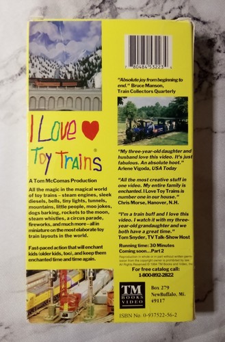 I Love Toy Trains Part 1 (VHS, 1994) Tom McComas Steam Engine Railroad All Ages - Picture 4 of 7