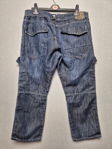 Blau Inc. Cargo Jeans Herren 38 Baggy Wide Leg dunkelblau W38 L28 Taschen - Bild 2 von 8
