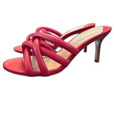 Lauren Ralph Lauren Liliana Nappa Leather Puffed Strappy Slip On Heels NEW 5.5