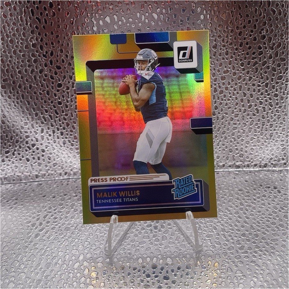 2022 Panini Donruss Rated Rookie Malik Willis Press Proof Gold /50 Titans #303