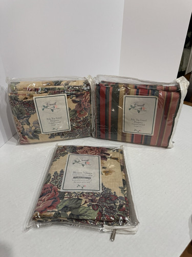 Croscill Sheffield #5542 - 2 Pair Of 80” X 84” Pole Top Lined Drapery W/ Valance - Picture 2 of 17