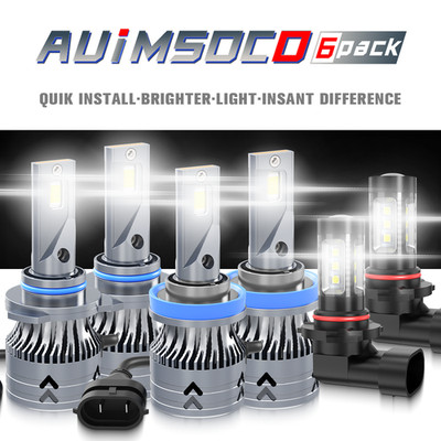 For 2007-2013 Toyota Tundra Combo 6x 6K LED Headlight Hi/Lo + Fog Light Bulbs