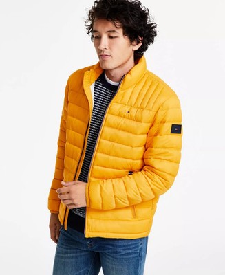 Tommy Hilfiger Men's Packable Quilted Puffer Jacket: Color Yellow Gold - Size M