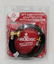 FireDisc 4ft LP Adapter Hose W/ Gauginator Gas Grill Accessory-NEW