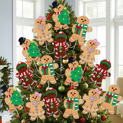 Soulchen 16 Pcs 9 Inch Double Sided Gingerbread Man Christmas Multi Color 