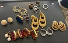 Vintage Costume Jewelry Earring Lot of 22 Pieces Holds And Silver Tones Mixed