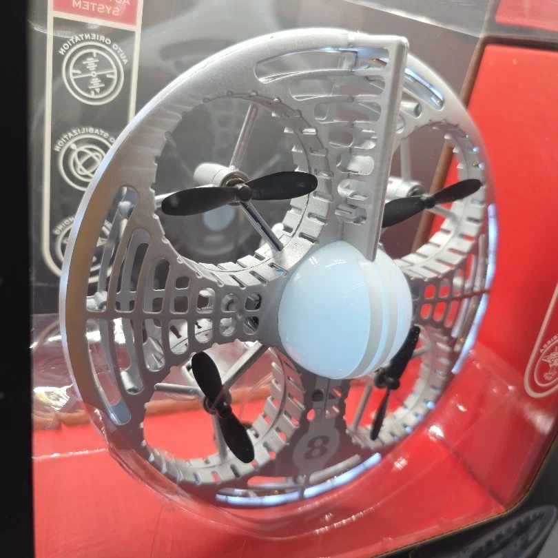 FAO SCHWARZ Glow Drone LED Stunt UFO Silver Clear 360 Flip Autopilot - Image 2 of 3