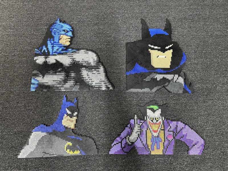 Handmade Perler Bead Art Pieces - Batman & Joker (set of 4)