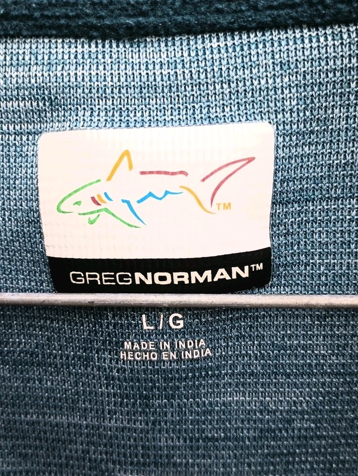 Пуловер на молнии с длинным рукавом большой для активного отдыха мужской для гольфа Greg Norman синий рабочий - Изображение 4 из 4