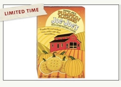 Trader Joe's Pumpkin Joe-Joe's Cookies, 10.5 oz Box (Pack of 2) Pumpkin Cookies