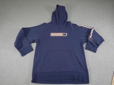 Vintage Nike Hoodie Youth Medium Blue Pullover Fleece Swoosh Logo Sweatshirt Y2K