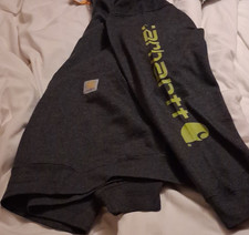 Image of Carhartt Men's Pullover Hoodie Grey M Loose Fit Graphic Print Logo