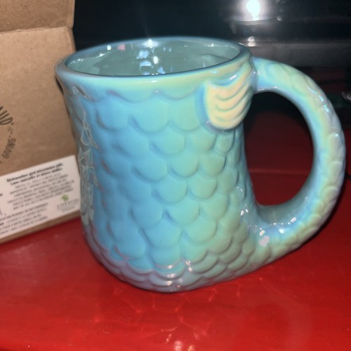Our Name is Mud Mermaid Tail Sculpted Coffee Mug, 14 Ounce, Blue - Picture 2 of 7