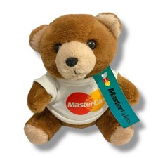 Vintage Mastercard Plush Brown Bear Stuffed Animal Steven Smith 7” Advertising