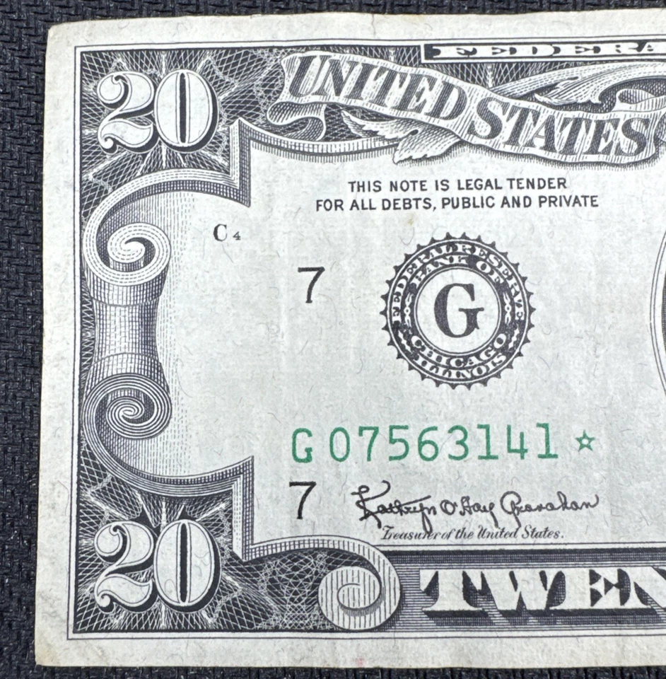 STAR  Note $20 1963A (CHOICE AU) Federal Reserve Note Fr. 2066G* Estate Sale  - Image 3 of 4