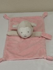Carters 2015 15X8 Pink Lamb Lover Rattle Plush Pacifier Loop Soft Clean