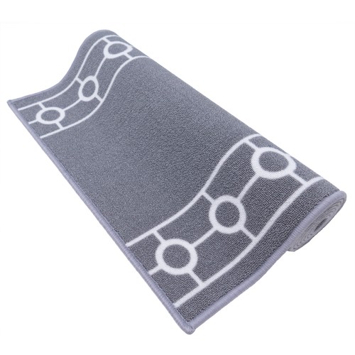 Custom Size Anti-Slip Machine Washable Low Profile Chain Bordered Runner Rug - Picture 3 of 5