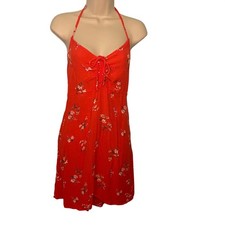 American Eagle Women's Floral Halter Dress Size XL Multicolor Smocked Summer