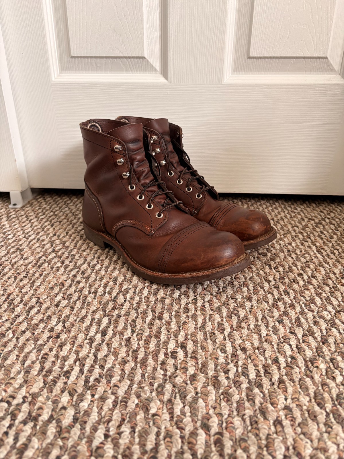 Red Wing Iron Ranger 8111 Boots Mens 9E2 Wide Amber Harness Leather Cap Toe USA
