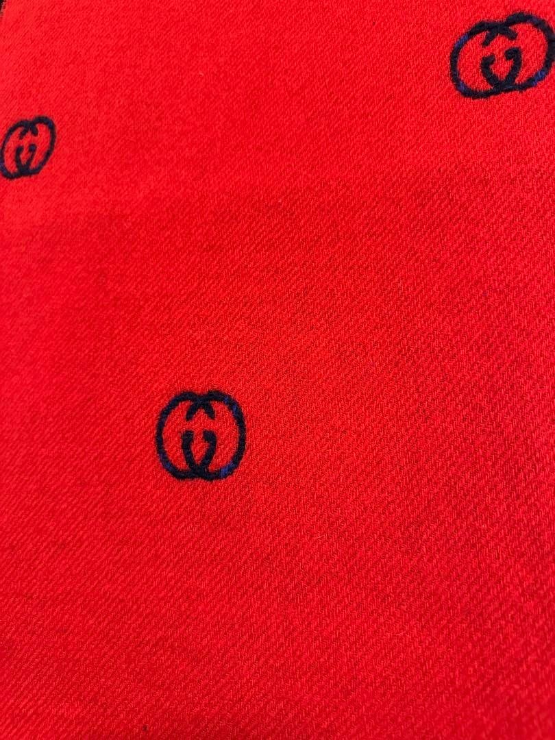 Authentic GUCCI Reversible Checkered Red Scarf - … - image 6