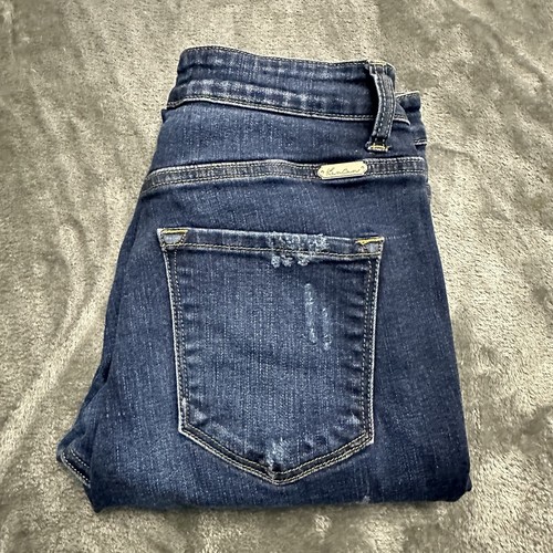 KanCan Jeans Damen Gr.9/28 Blau Distressed Mid Rise Skinny Hose