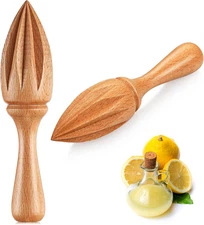2 Pcs Wooden Citrus Reamer Lemon Hand Juicer Beech Wood Handheld Citrus Juicer E