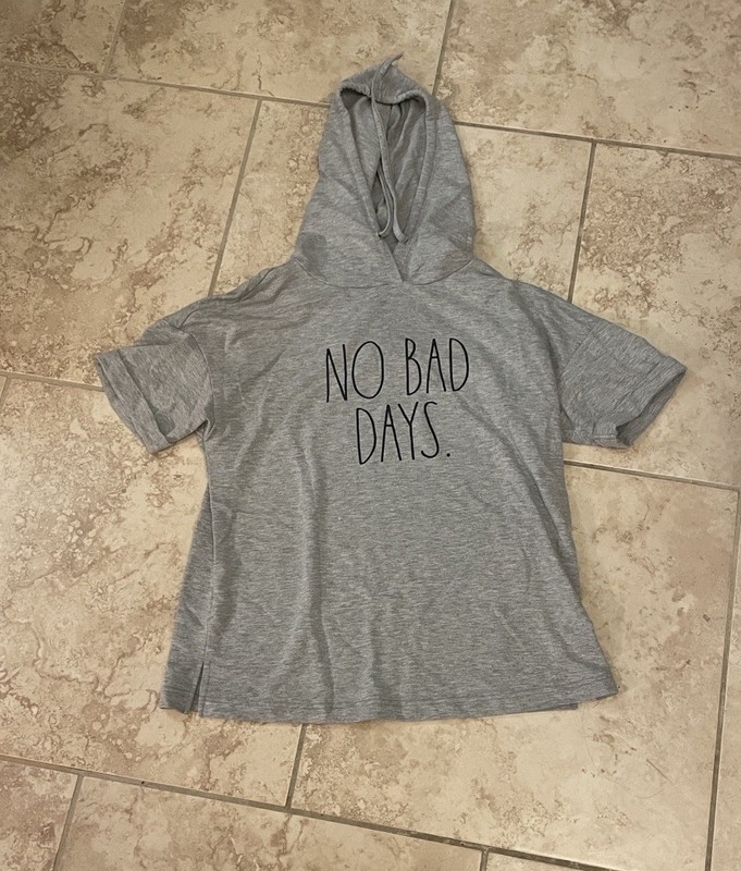 Rae Dunn No Bad Days Top With Hood Size Medium