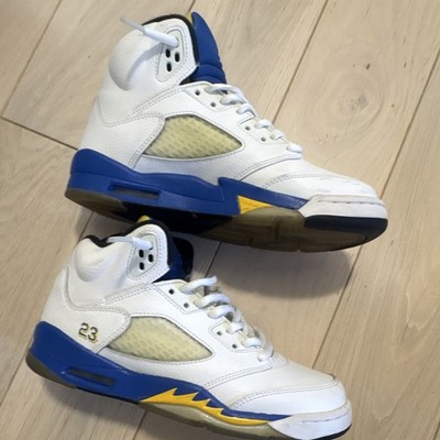 Jordan Air Jordan 5 Retro (GS) Leather Mid-Top Colorblock Sneakers US 6Y