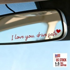 3PCS I Love You Drive Safe Mirror Stickers, Cute Car Window Sticker, Red
