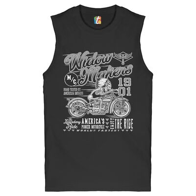 M/C Widowmakers 1901 Muscle Shirt Native American Bikers Motorcycle Club Men's