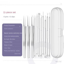 11-Piece Professional Acne Removal Tool Set with Ultra-Fine Tweezers