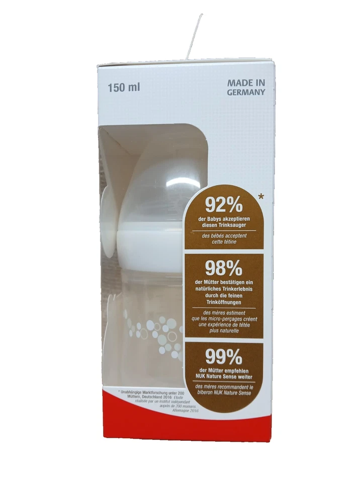 NUK® Nature Sense Biberón con Tetina 150 ml Talla S 0-6 Meses NUEVO Foto 2 de 4