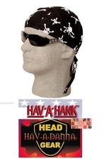 Hav-A-Hank TOSSED SKULL Crossbones Skeleton Cap LINED FITTED TIED BANDANA Do RAG