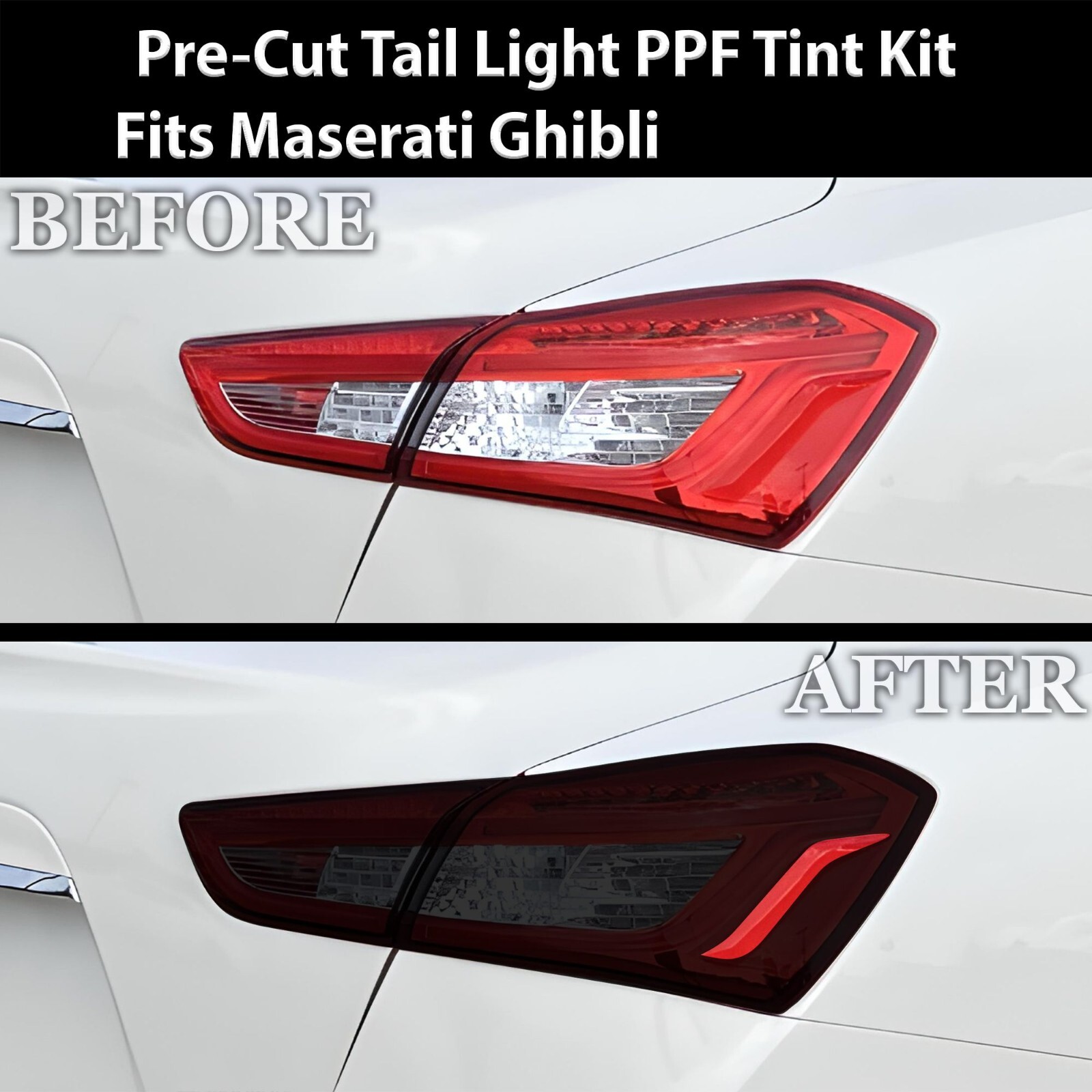 Fits Maserati Ghibli 14-20 Tail Light Precut Smoked PPF Tint Headlight Film