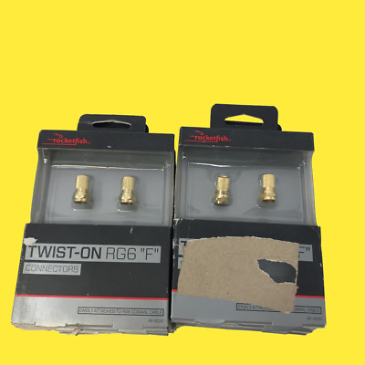 LOT OF 10 Rocketfish RF-G1311 Twist-On RG6 F-Connectors #5557 Z34/12