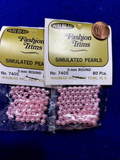 Simulated Pink Pearl 5mm Beads - 2 Packages - 160 Beads - Vintage