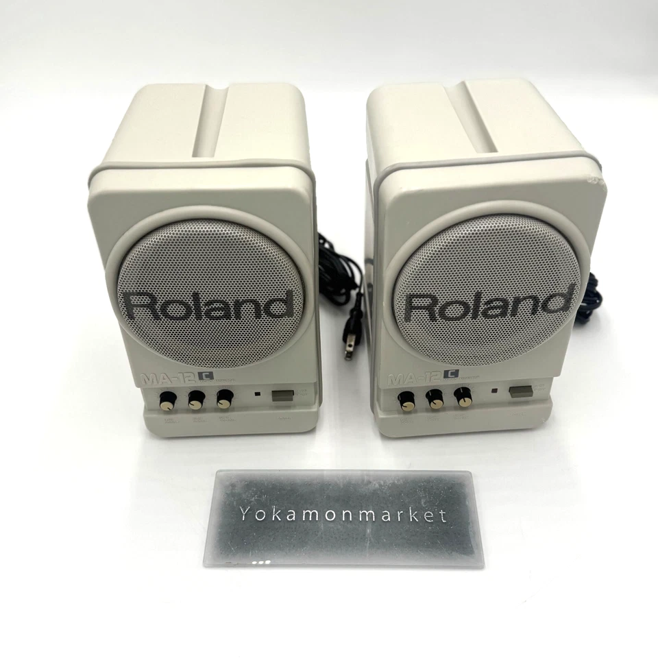 Roland MA-12C Stereo Micro Monitor Speakers Pair Amplified Tested Used - Image 2 of 4