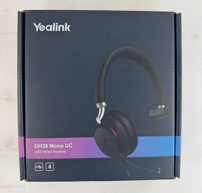 Yealink Headset UH38 USB Wired Mono Certified with Noise-Cancelation - New