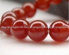 AAA  Natural 14mm Red Jade Round Gemstone Loose Beads 15" Strand
