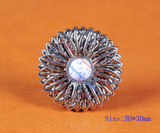 10X White Turquoise Flower Cowboy Western Horse Saddles Tack Belt Silver Conchos