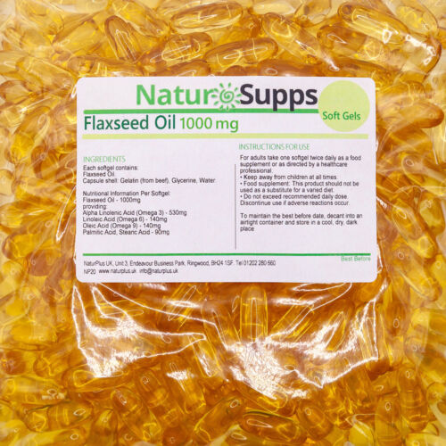 Flaxseed Oil Capsules 1000mg x 365  - Omega 3 6 9 Cold Pressed by NaturSupps - 第 1/6 張圖片