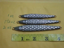 18 PCS HAMMERED ANCHOVY FISH JIG/VERTICAL/LURE BAIT 2, 1-1/2, 1 OZ. 6 EA UNPAINT