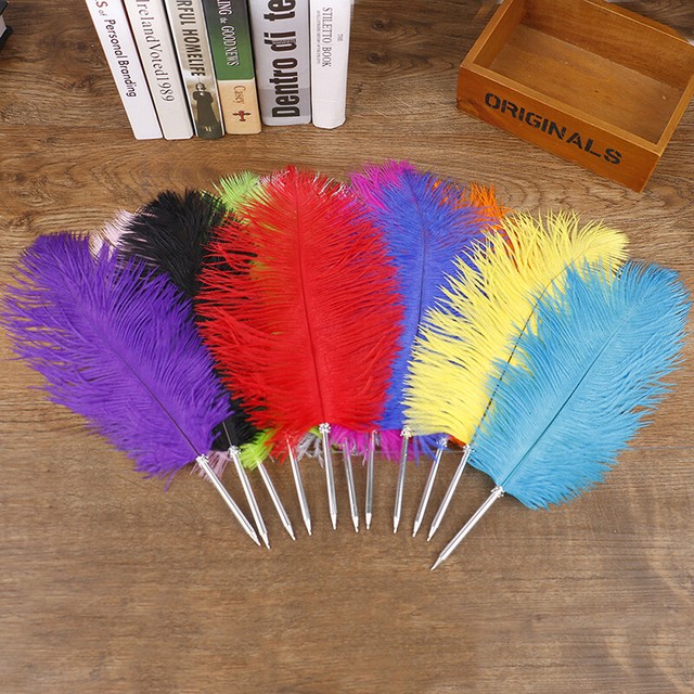 Ostrich Feather Guest Book Quill Pen Wedding Party Wonderful Gift Signature P-tq Ostrich Feather Guest Book Quill Pen Wedding Party Wonderful Gift Signature P-tq