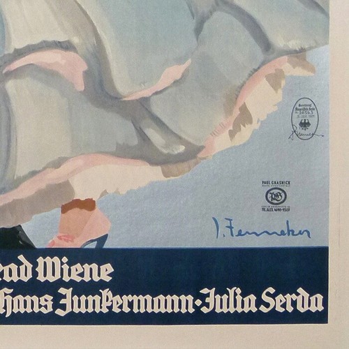 FENNEKER JOSEF SO LANG NOCH EIN WALZER VOM STRAUSS ERKLINGT 1931 VINATGE POSTER - Picture 3 of 3