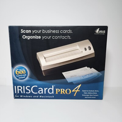 IRIS Card Pro 4 Business Card Scanner Scan 600 Buisness Cards Per Hour - Read Ds