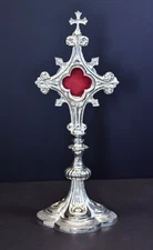 Silver Plated Reliquary for your Relic 11 1/2"Ht.  (#94S)  Church Saint